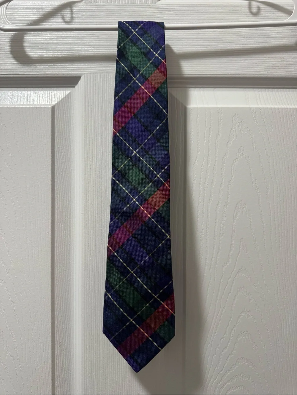 Ralph Lauren Plaid Tie in Navy, Green, and Burgundy